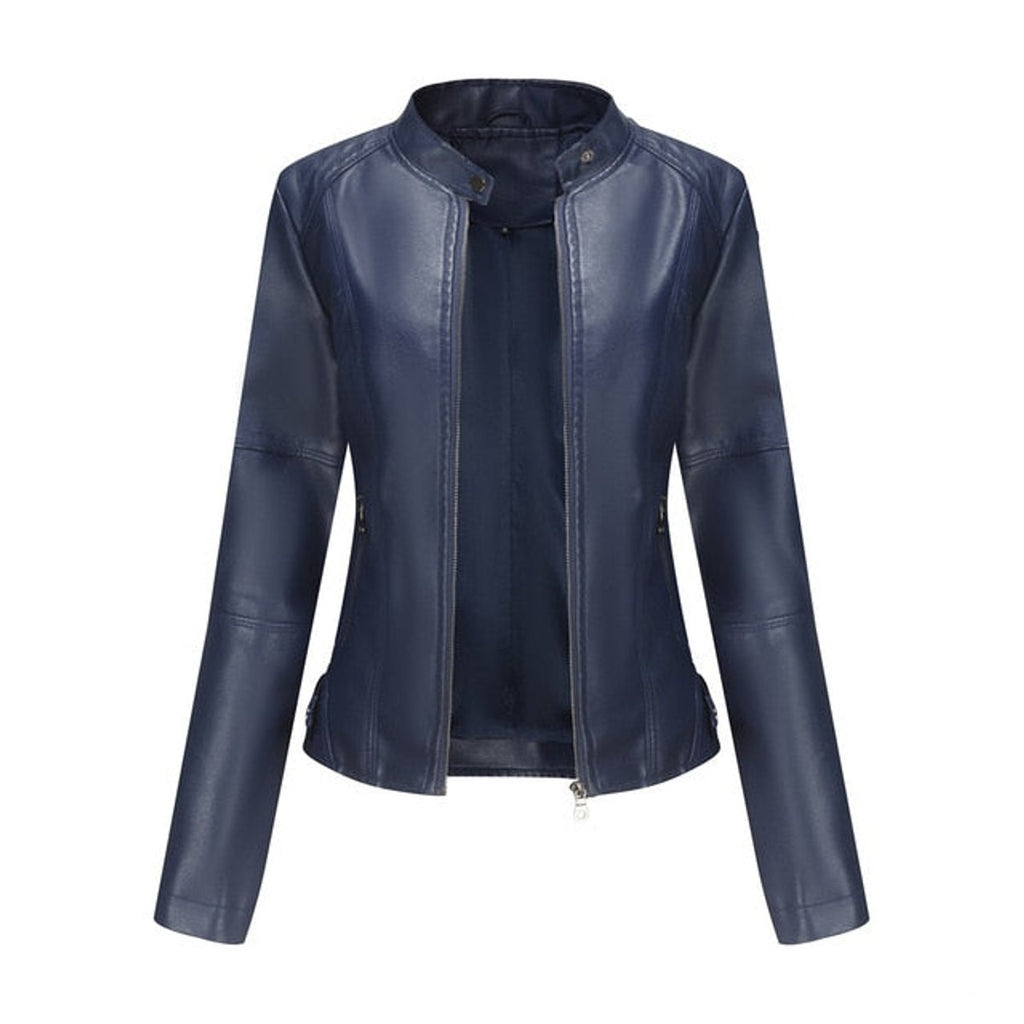 Romina | Giacca Biker Raffinata con Collo alla Coreana