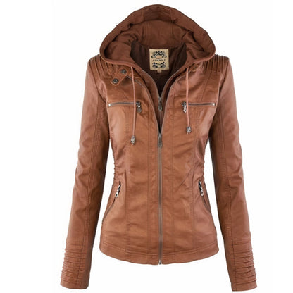 Cassia | Giacca Stile Moto con Cappuccio Removibile