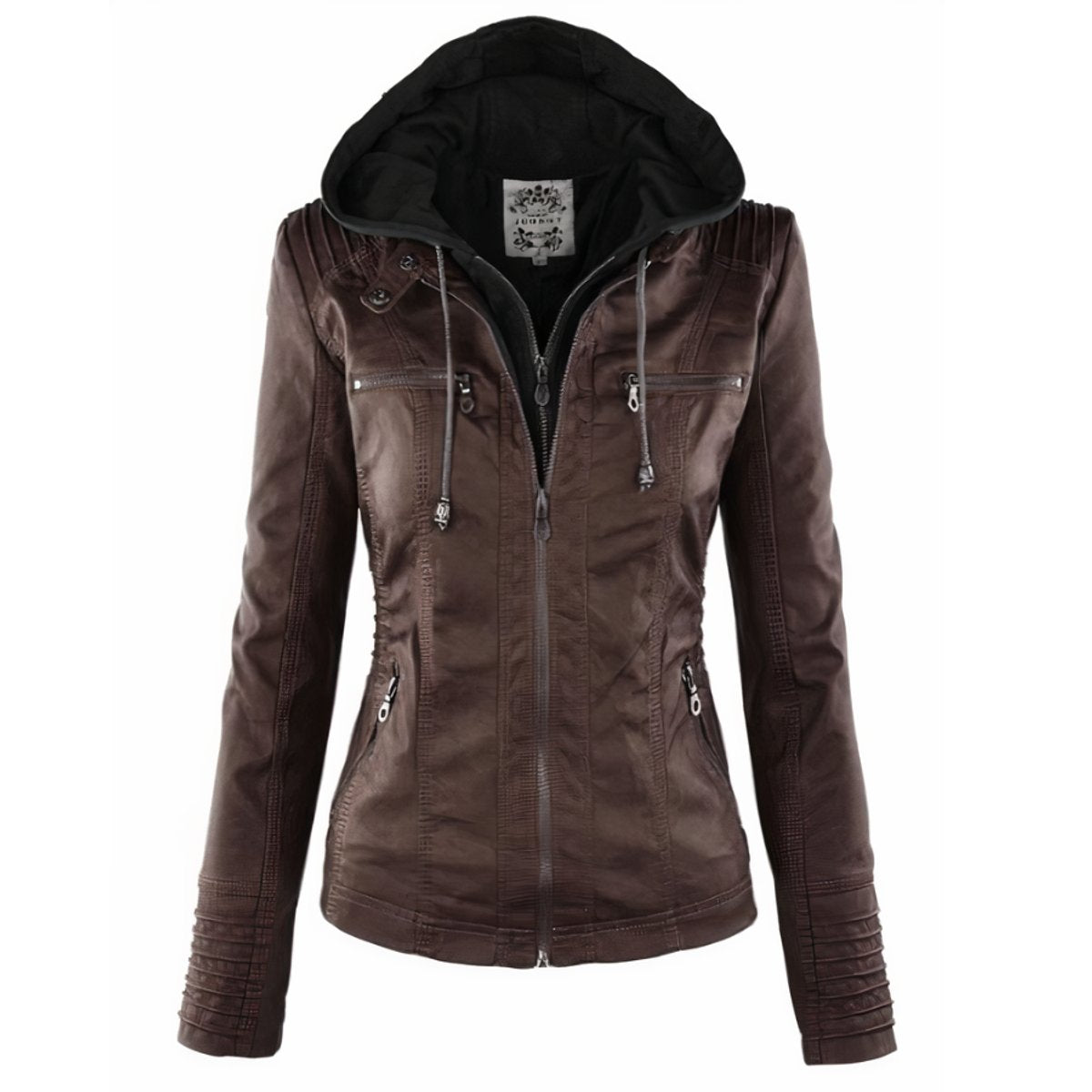 Cassia | Giacca Stile Moto con Cappuccio Removibile