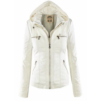 Cassia | Giacca Stile Moto con Cappuccio Removibile