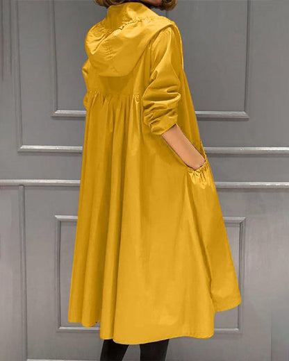 Kathleen | Cappotto lungo con cappuccio e zip
