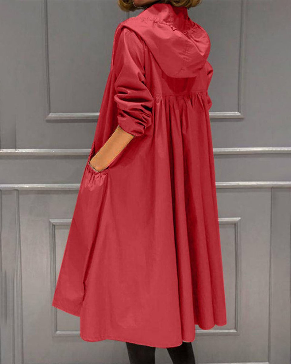 Kathleen | Cappotto lungo con cappuccio e zip