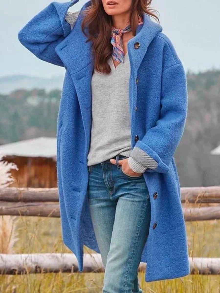 Eleanor | Cappotto lungo con cappuccio e bottoni
