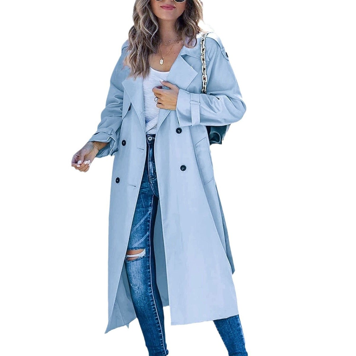 Giulietta | Cappotto Trench Lungo Doppiopetto con Cintura