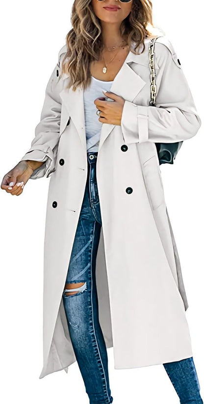 Giulietta | Cappotto Trench Lungo Doppiopetto con Cintura