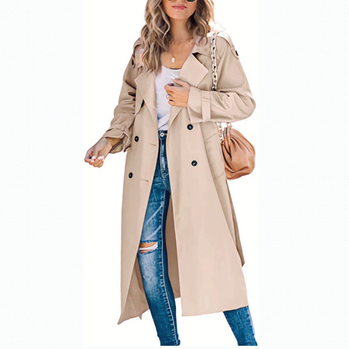 Giulietta | Cappotto Trench Lungo Doppiopetto con Cintura