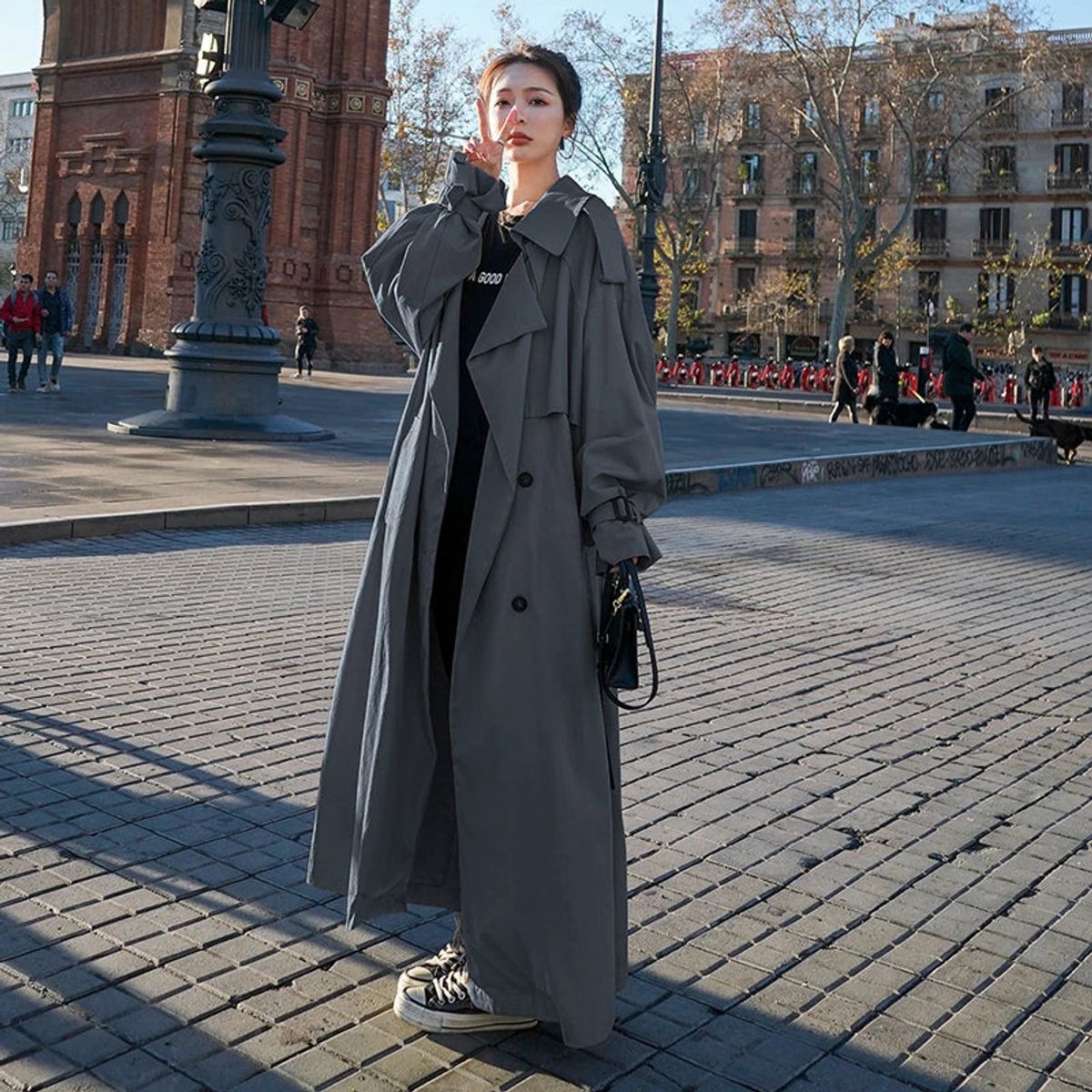 Lena | Cappotto lungo oversized a doppio petto