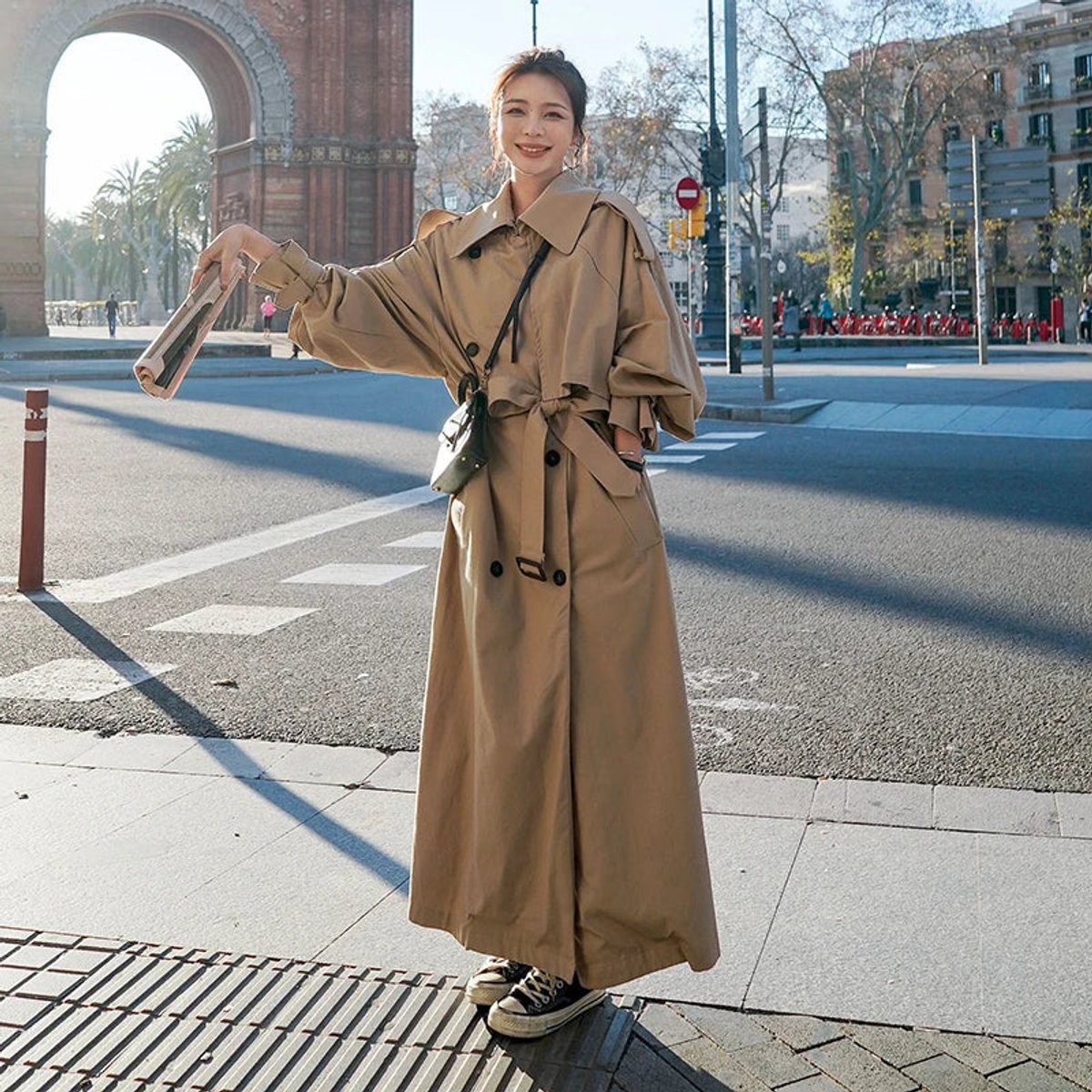 Lena | Cappotto lungo oversized a doppio petto