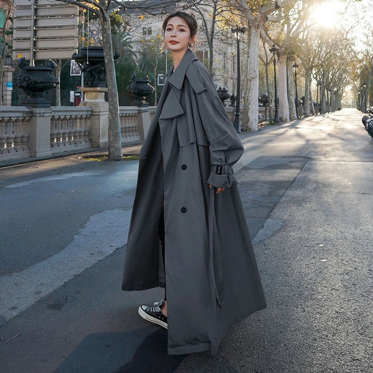 Lena | Cappotto lungo oversized a doppio petto