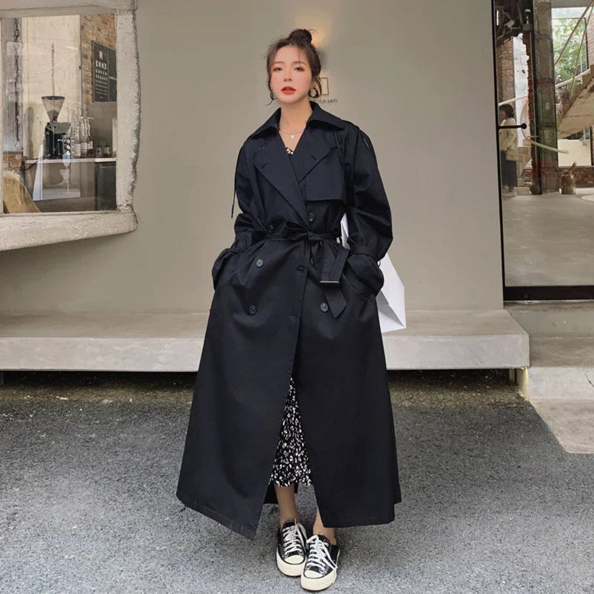 Lena | Cappotto lungo oversized a doppio petto